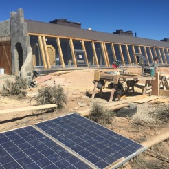 the construction process was powered entirely by solar energy